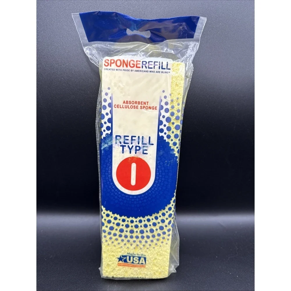 Sponge Mop REFILL TYPE I Yellow Cellulose Squeeze Head Butterfly Pad 9.5
